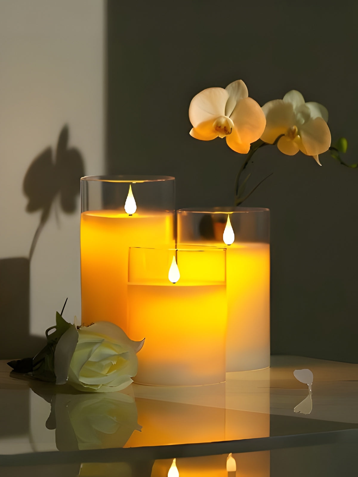 Moving Flame Pillar Candle